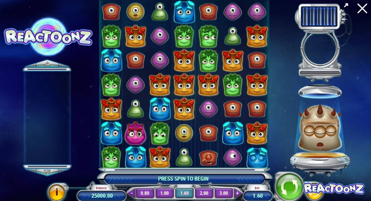 Enjoy Reactoonz on Real Money